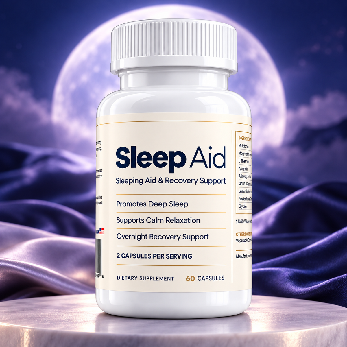 Sleep Aid Supplement – Melatonin, L-Theanine & Magnesium